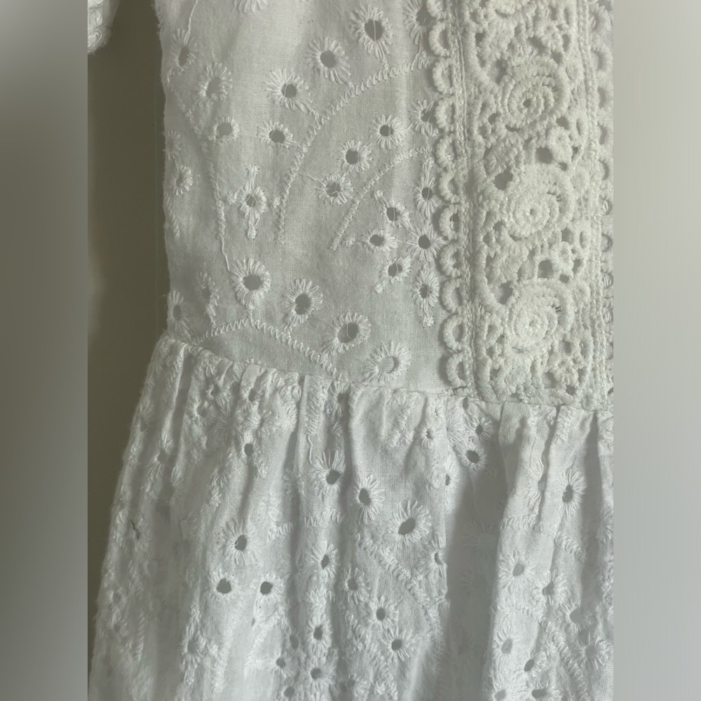 Cotton Eyelet Romantic White Dress S Sunday Mi Amor - Picture 4 of 15